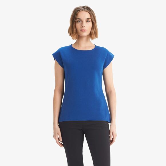 M.M. LAFLEUR The Sheela Top Santorini Blue Sweater Knit Top Casual Women's M - Picture 2 of 12